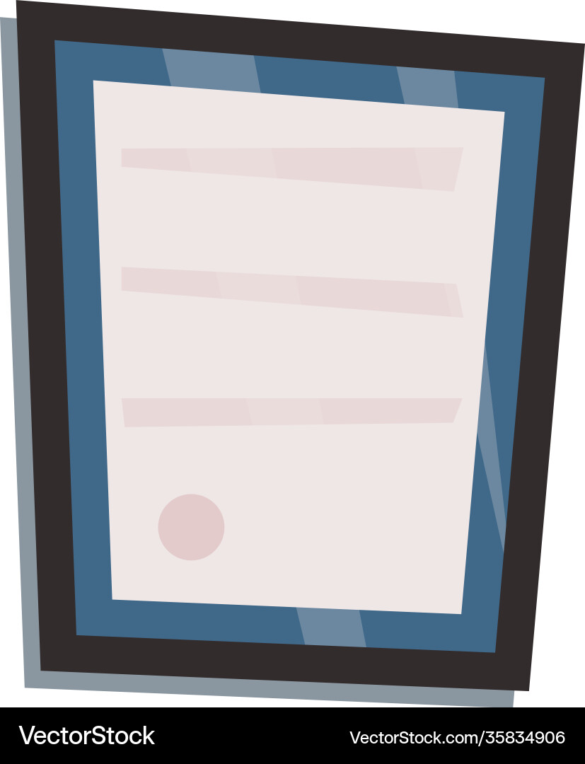 Certificate flat icon Royalty Free Vector Image