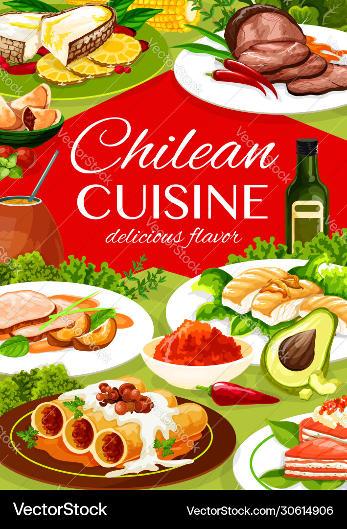 Chilenische südamerikanische traditionelle Küche Chilenische südamerikanische traditionelle Küche vektorbild