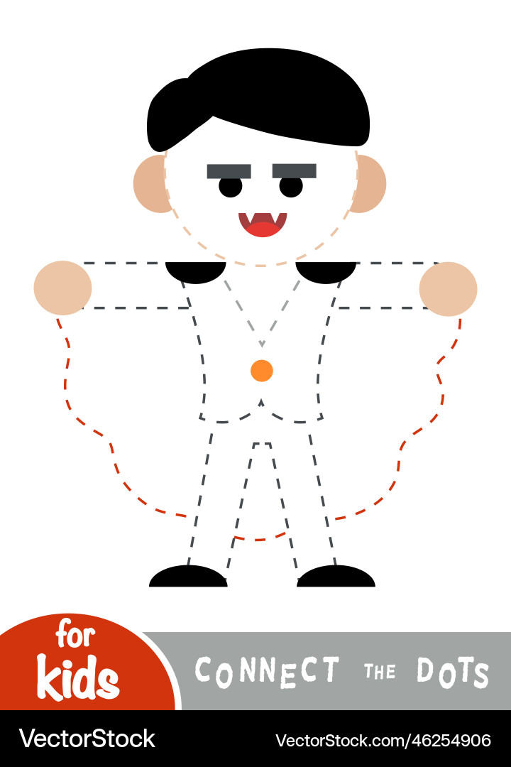 Connect the dots game for children vampire Vector Image
