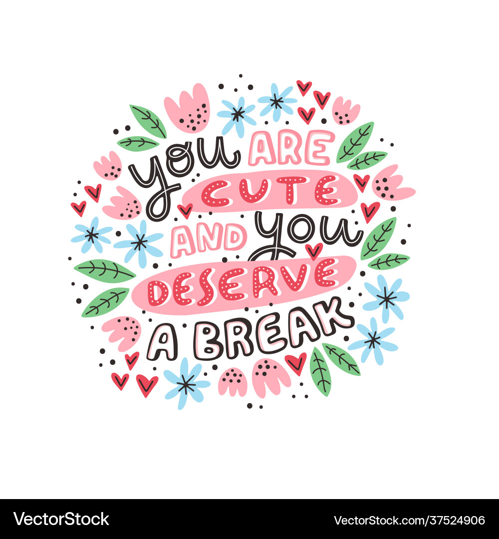 Cute motivational quote – Royalty-Free Vector | VectorStock, image size:1000x1080