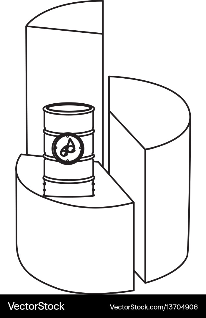 Data circular graph statistic with barrel of fuel Vector Image