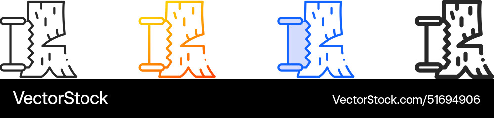 Deforestation iconthin linear gradient blue Vector Image