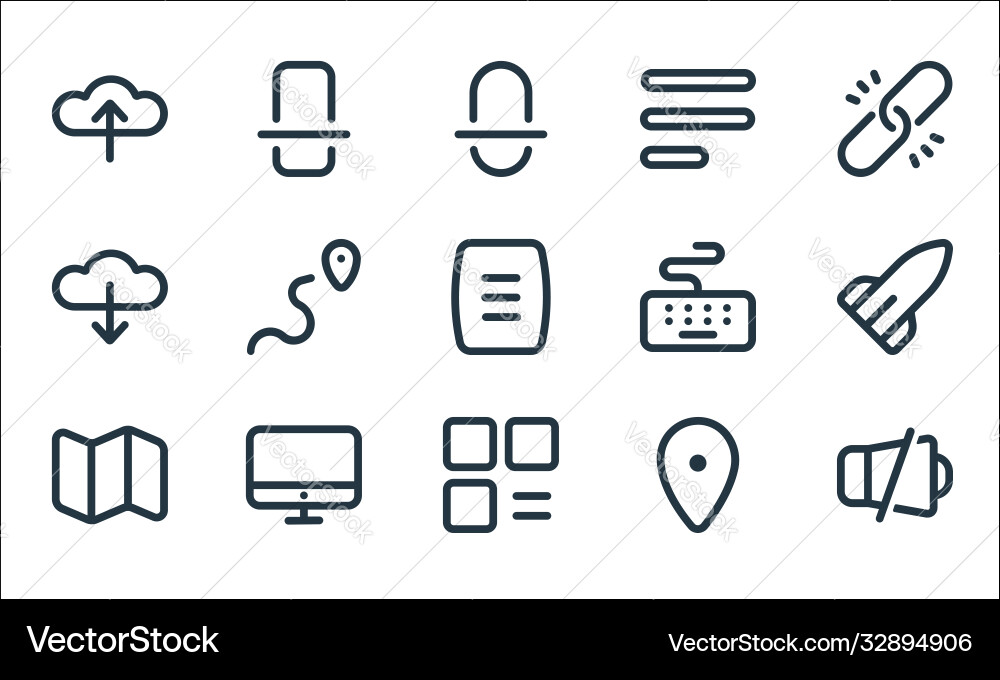 Device line icons linear set quality Device line icons linear set quality vector image