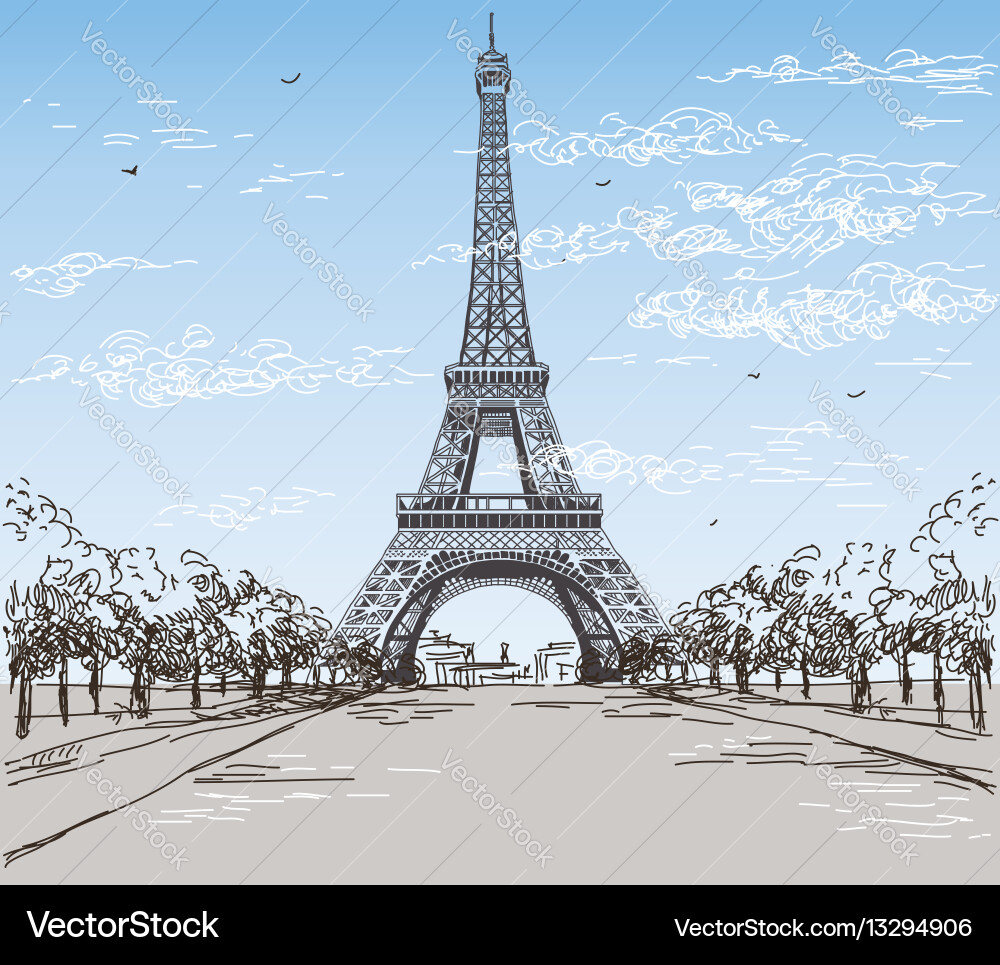 Eiffel Tower Sketch Vector Image