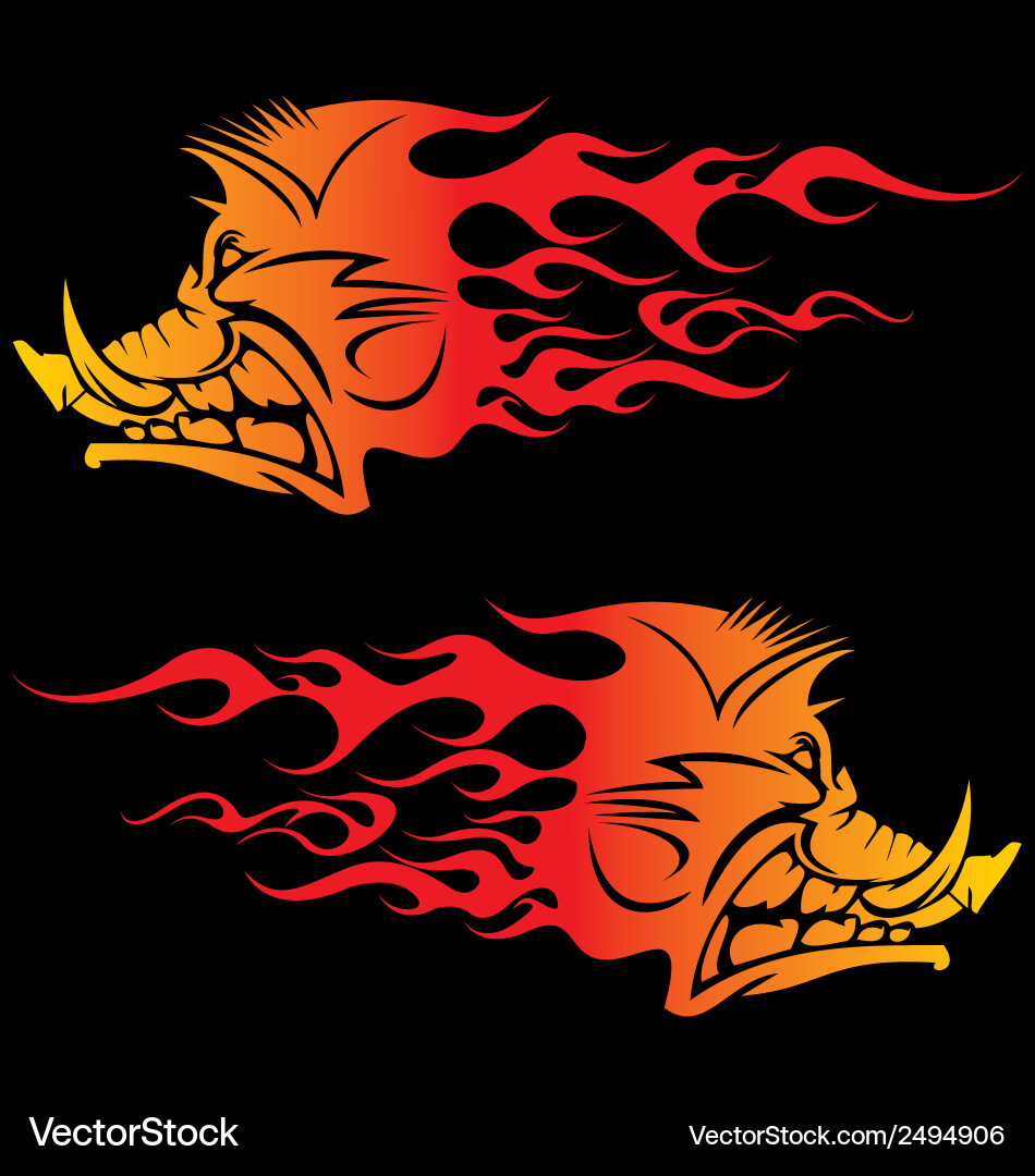 Fiery Boar Warrior vector image
