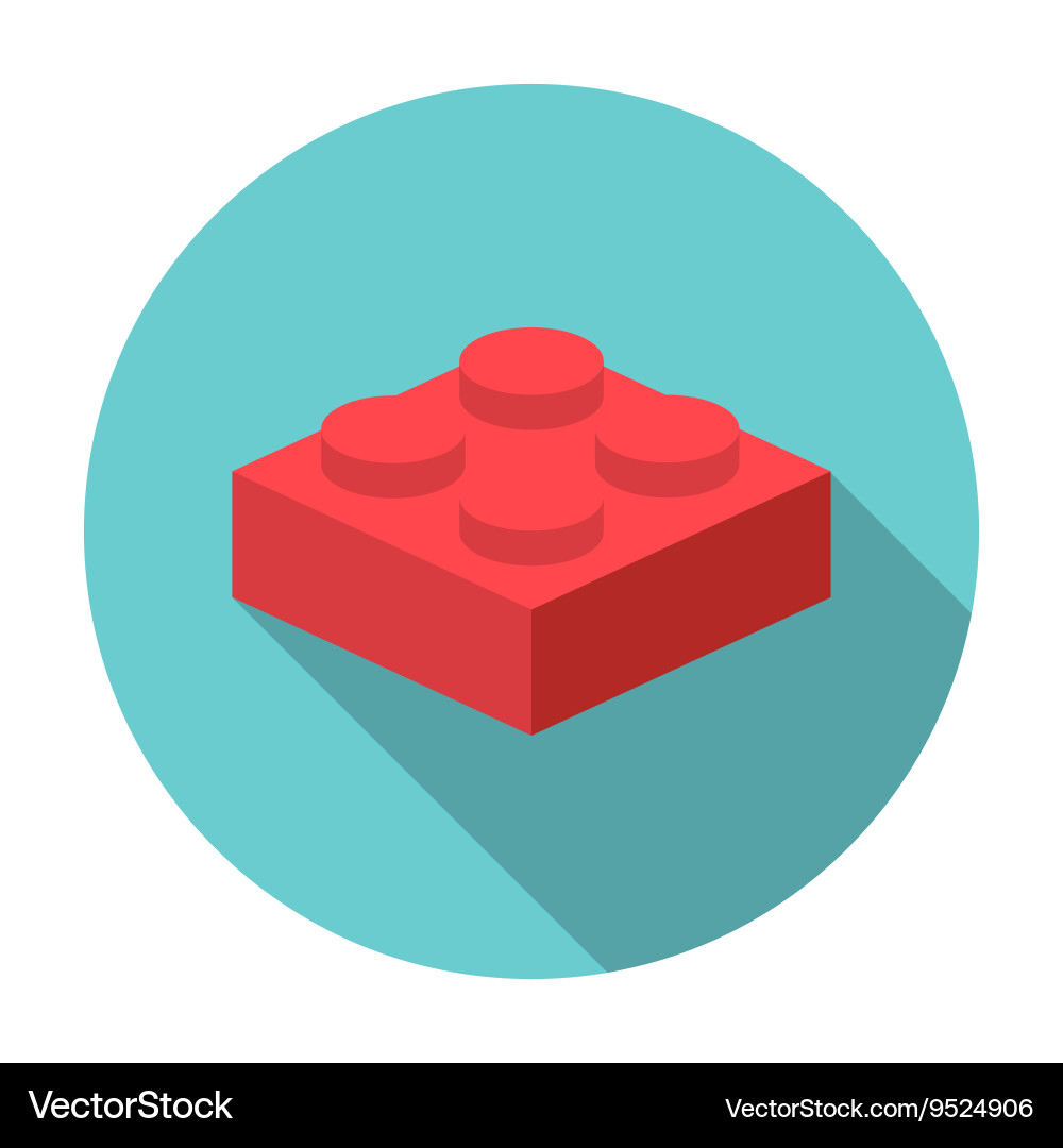 Flat constructor block icon vector image