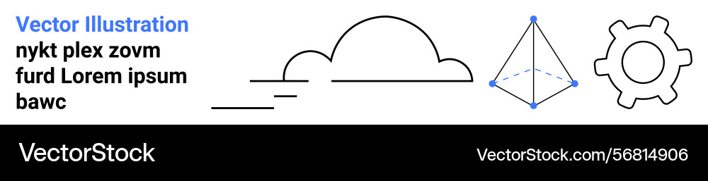 Geometric shapes and cloud design with text Geometric shapes and cloud design with text vector image