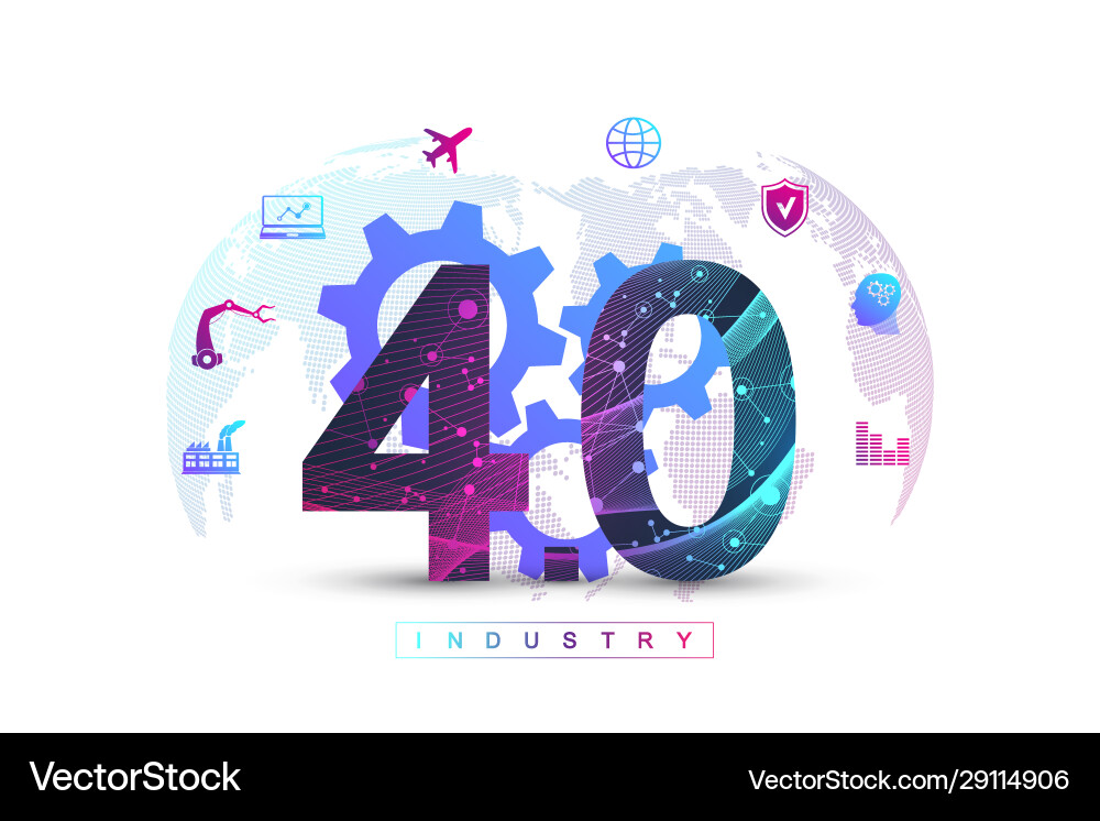 Industry 40 digital technology background Vector Image