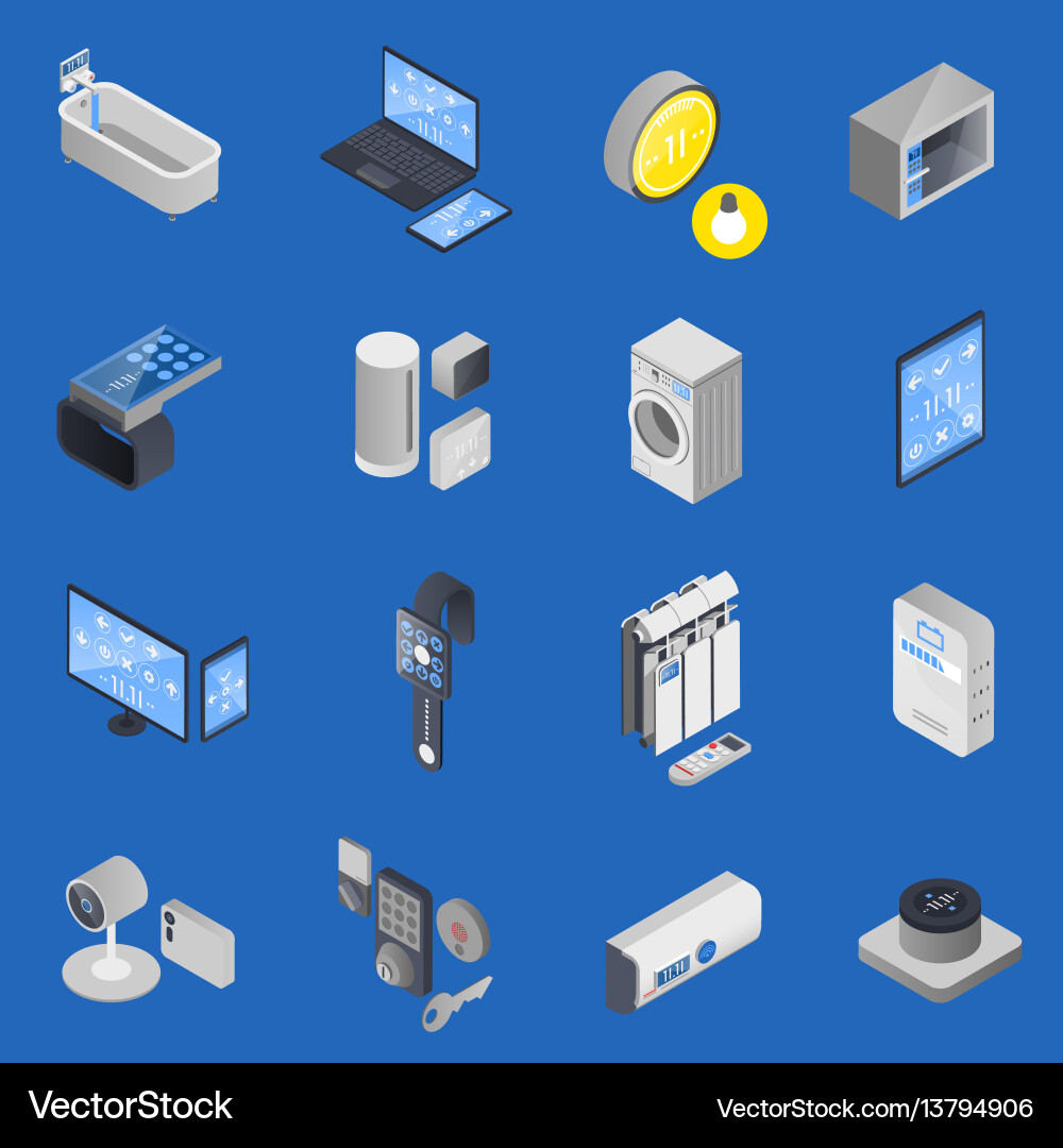 IoT Isometric Icon Set vector image