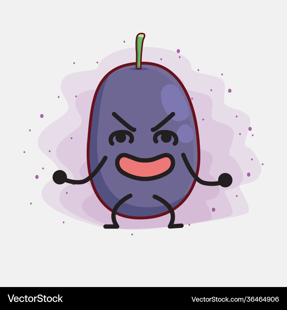 Java plum fruit cute character with simple face Vector Image