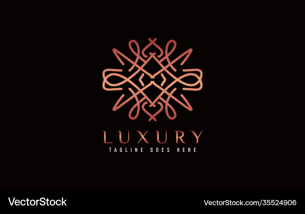 Luxury logo design elegant symbol with geometric vector image