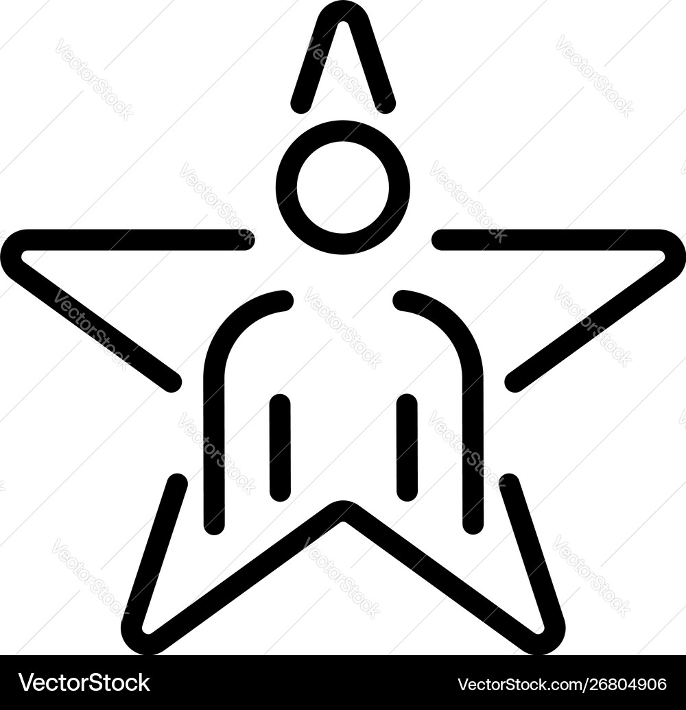 Man Star Icon Outline Vector Image