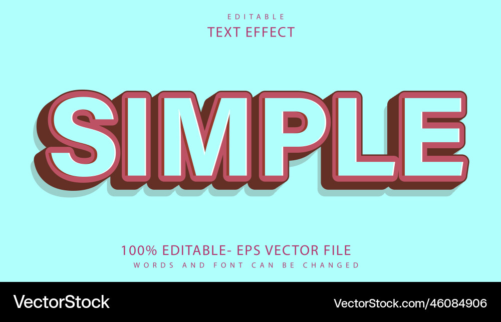 Minimal word simple editable text effect Minimal word simple editable text effect vector image
