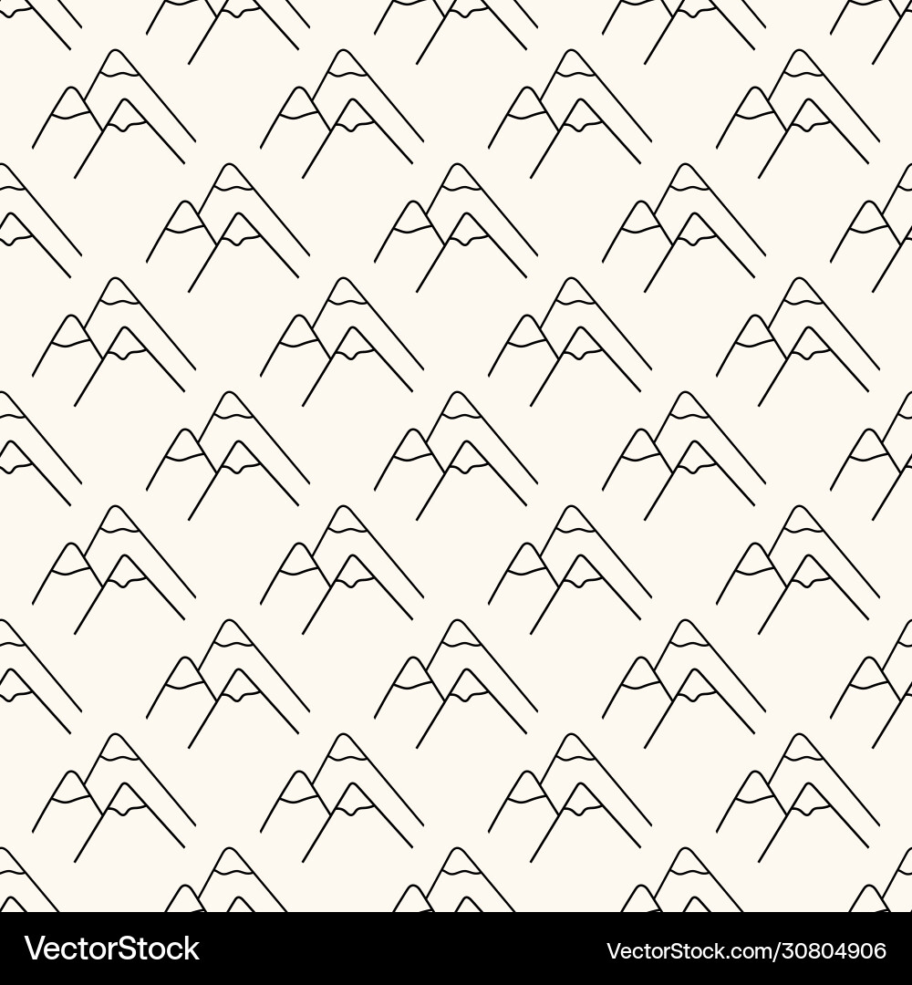 Monochrome Mountain Pattern Vector Image