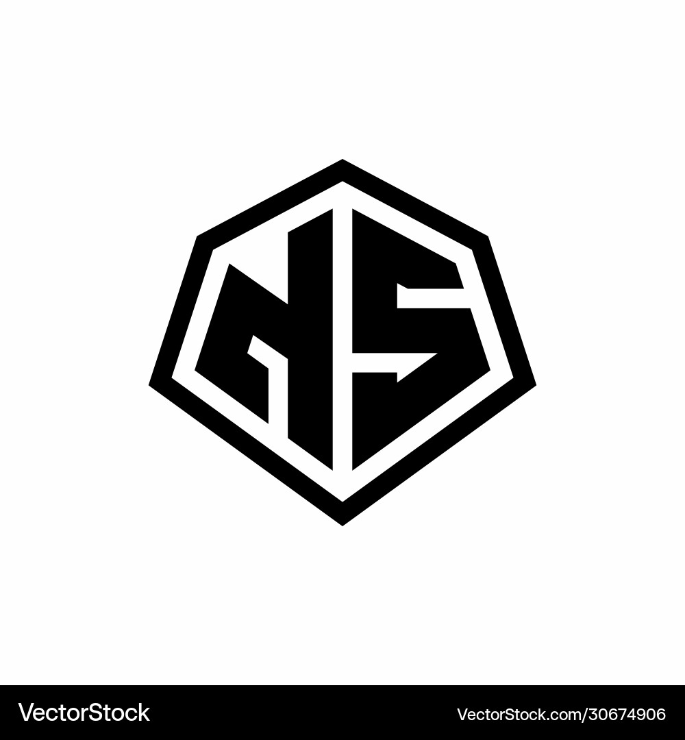 Ns monogram logo with hexagon shape and line Ns monogram logo with hexagon shape and line vector image
