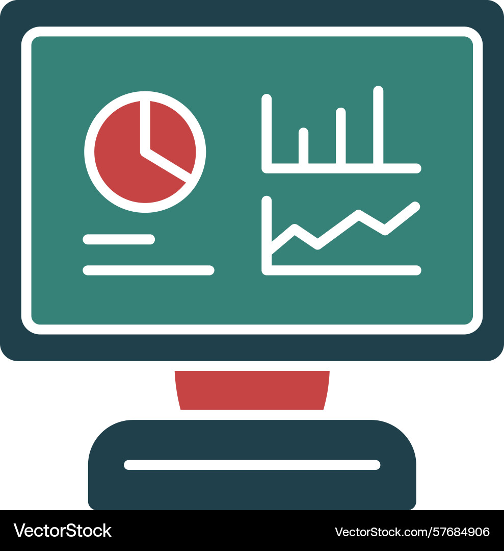 Performance dashboard glyph multi color icon Vector Image