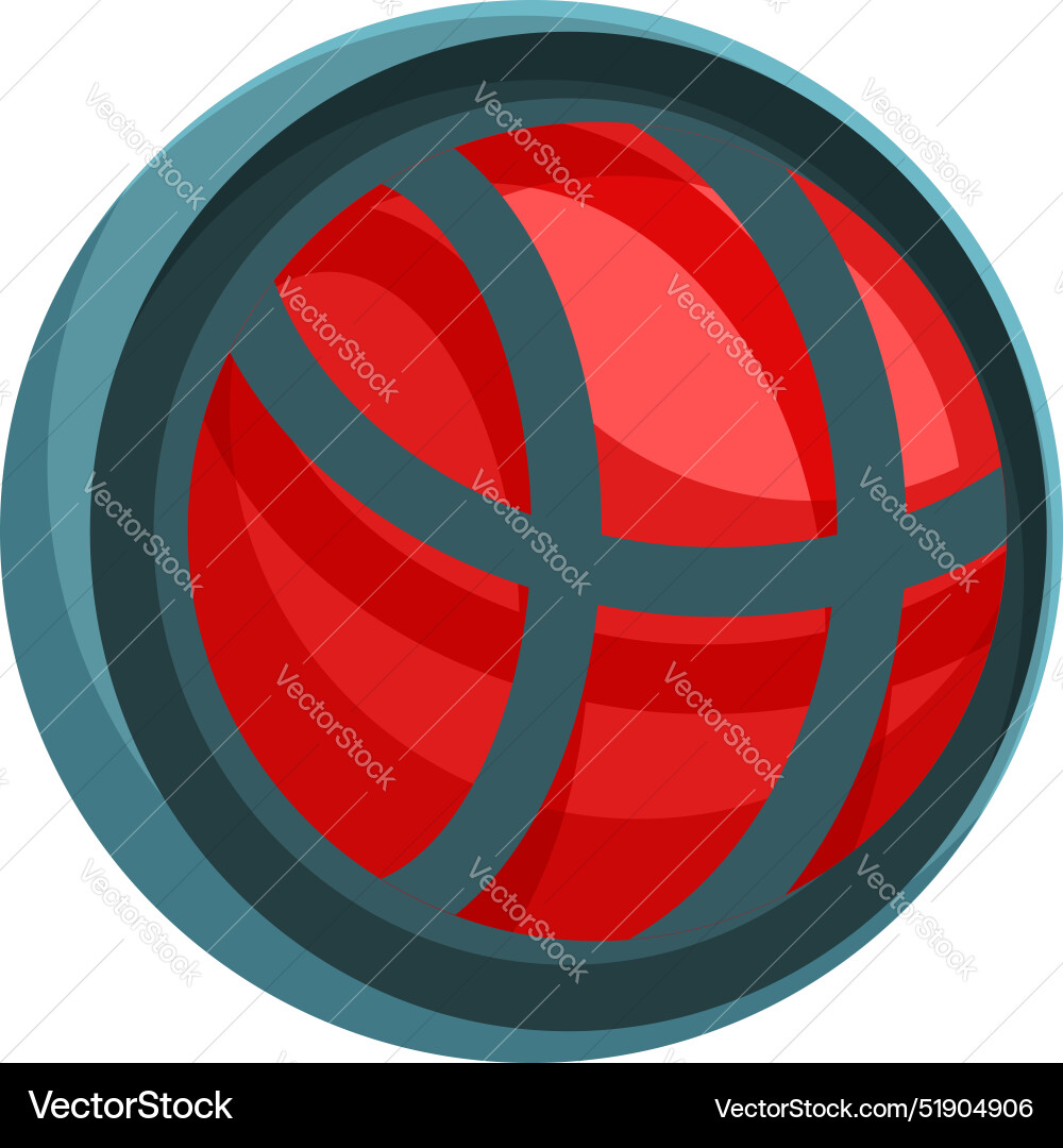 Red sphere glowing inside a round window Red sphere glowing inside a round window vector image