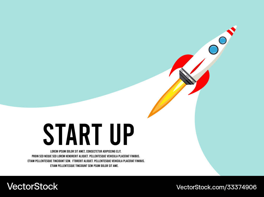 Rocket launch in sky space ship Rocket launch in sky space ship Vector Image