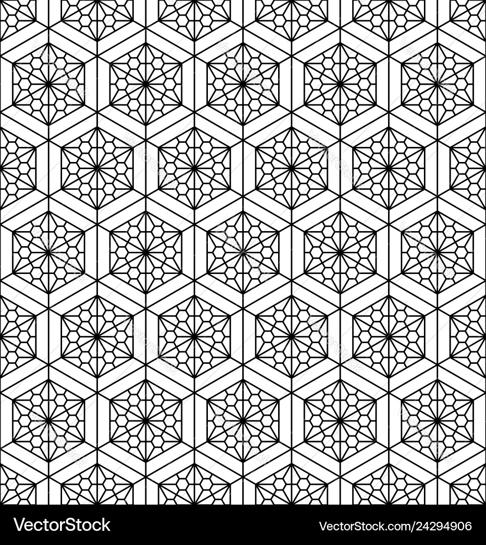 Seamless pattern based on japanese geometric vector image