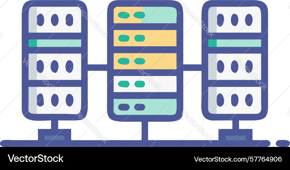 Server rack data center icon for it vector image