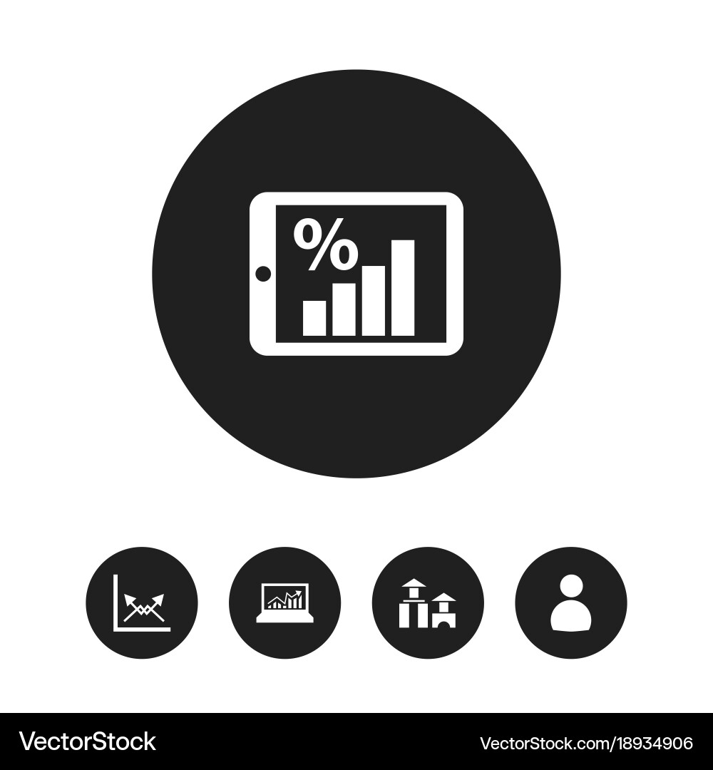 Set of 5 editable statistic icons includes vector image