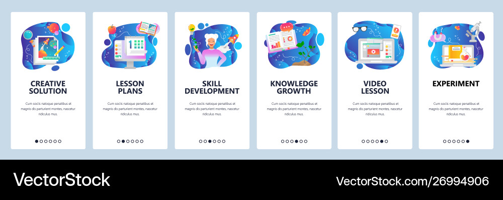 Skill Development Onboarding App Screens vector image