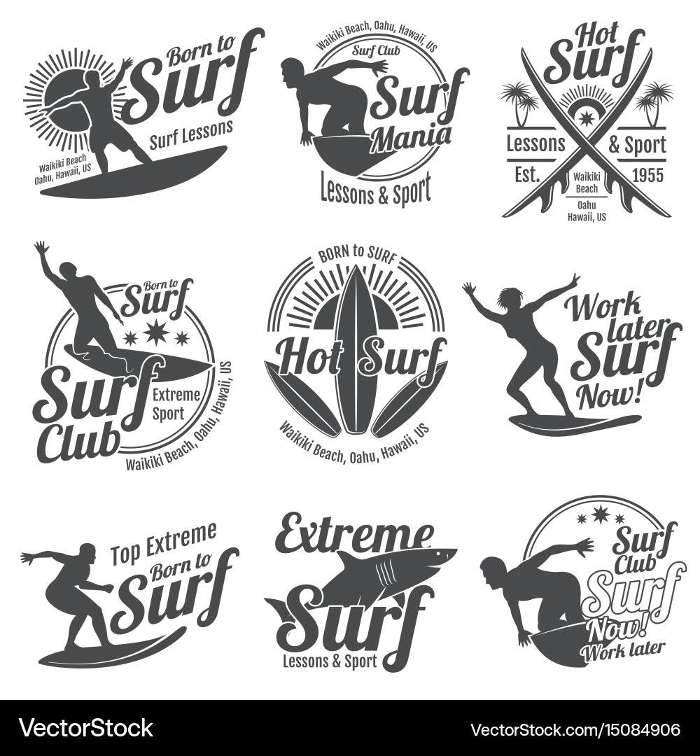 Surf & Summer Sports Collection Vector Image