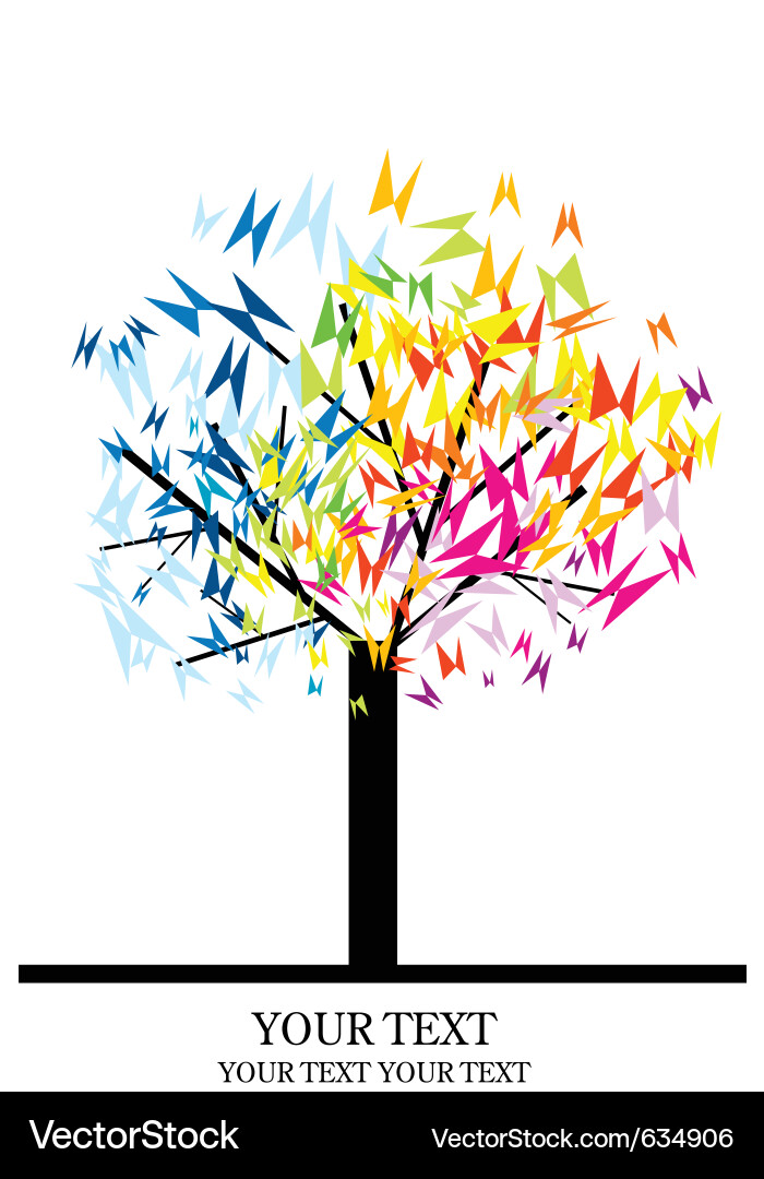 Tree with butterflies Vector Image