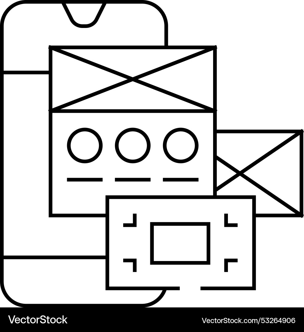 Usability ux ui design line icon vector image