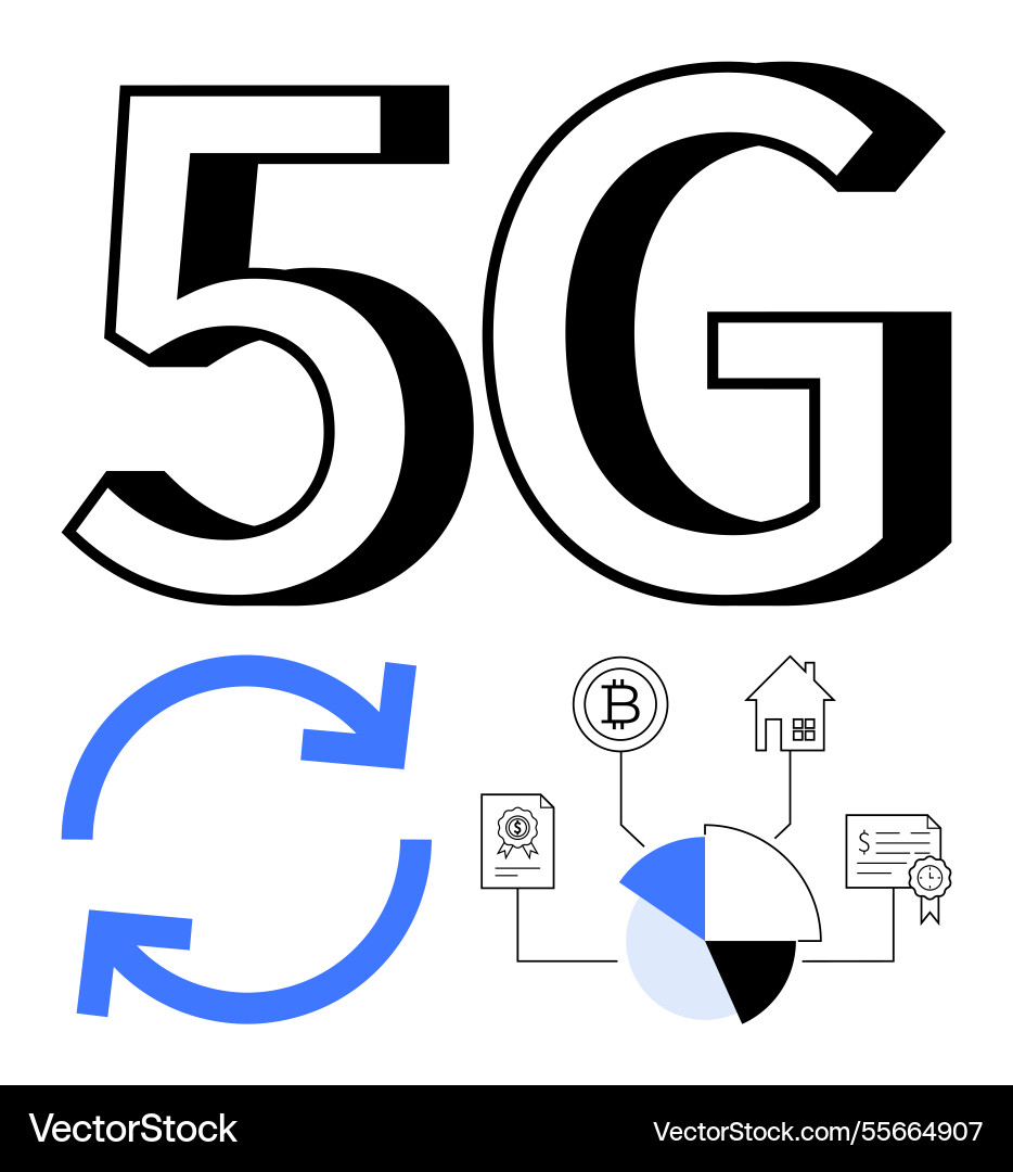 5g network with data sharing connectivity 5g network with data sharing connectivity vector image
