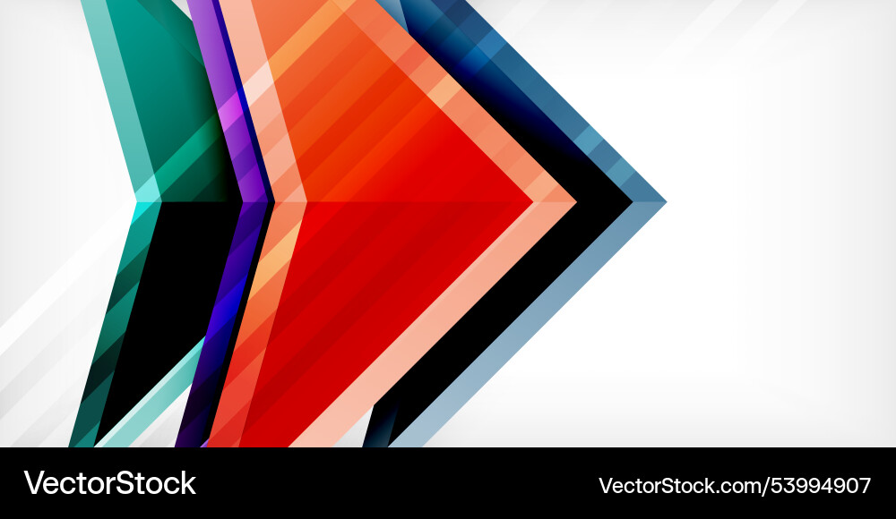 Abstract background color triangles and arrows Vector Image