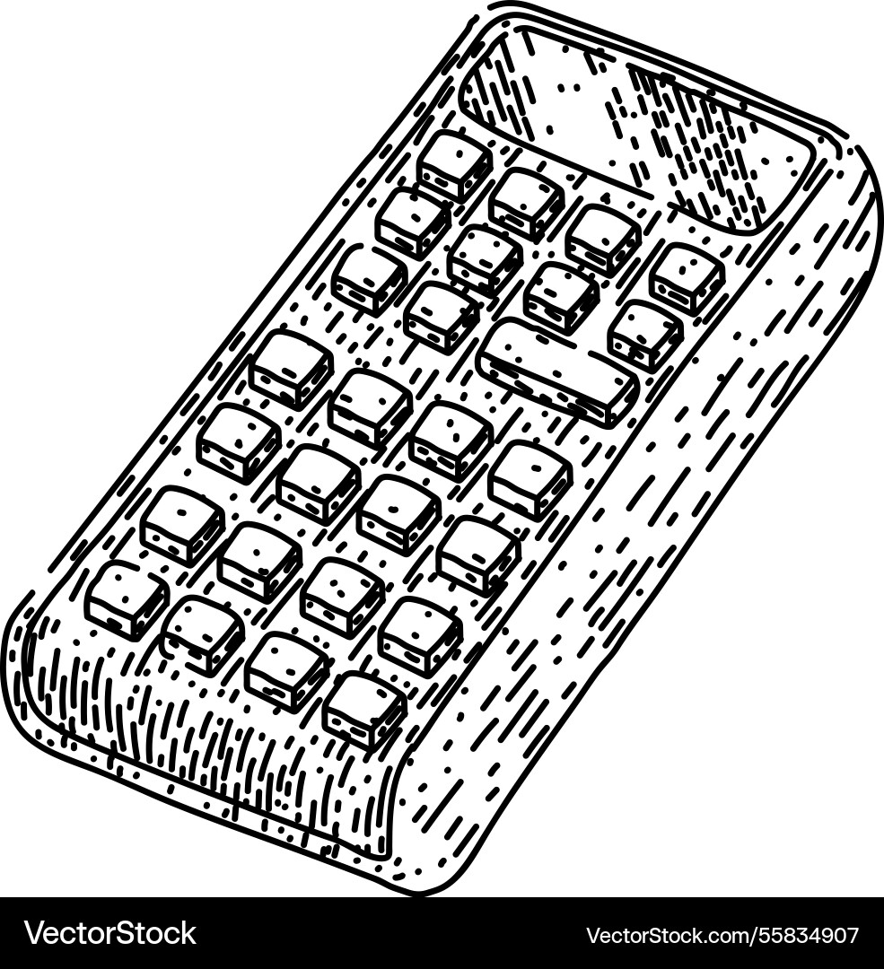 Arithmetic calculator sketch hand drawn Arithmetic calculator sketch hand drawn vector image