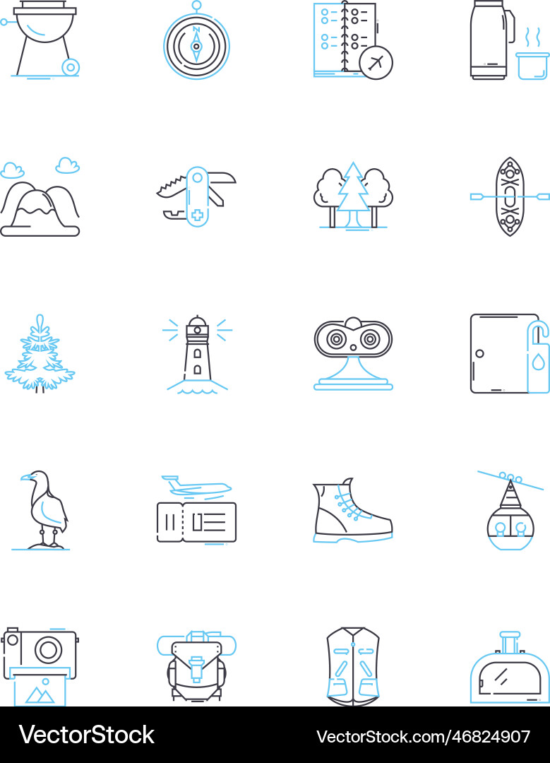 Autonomous vehicles linear icons set automation Autonomous vehicles linear icons set automation vector image