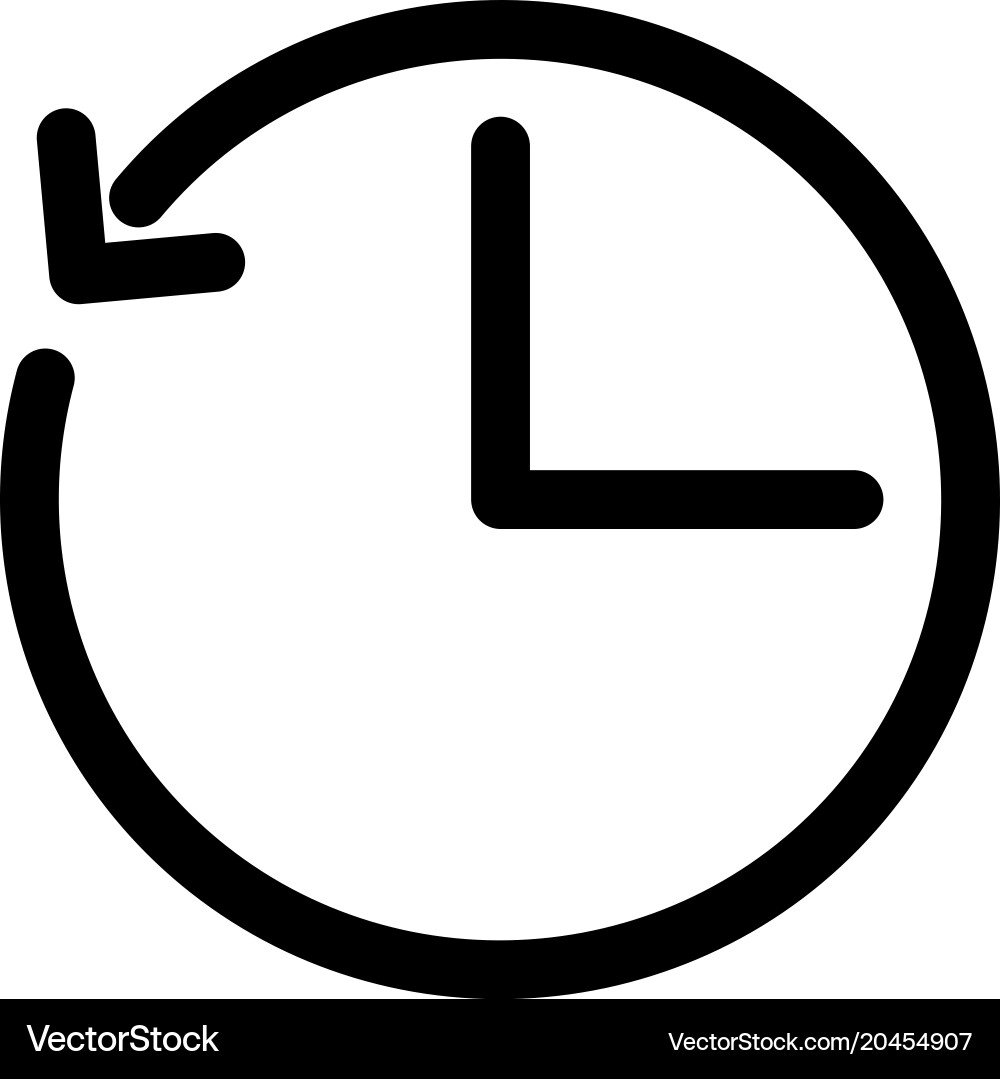 Clock icon with arrow as a time shift outline vector image