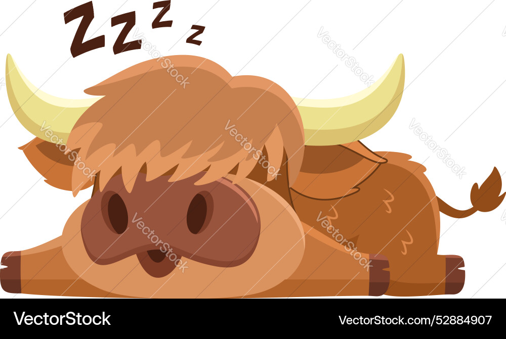 Cute highland cow animal cartoon character Cute highland cow animal cartoon character vector image