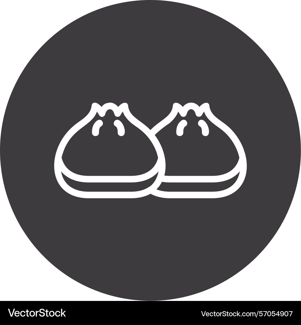 Dumpling line circle style icon design Vector Image