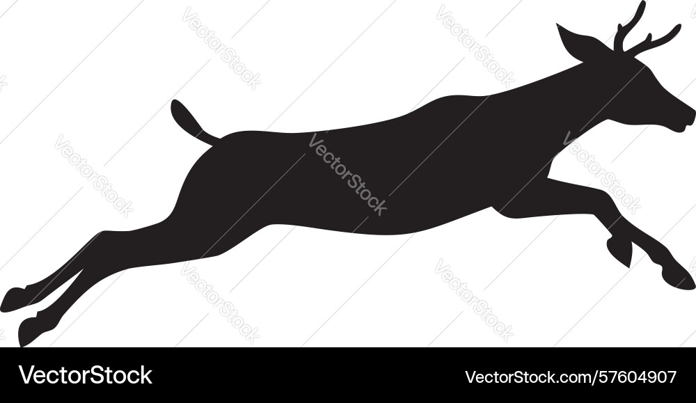 Dynamic running deer silhouette design generative vector image