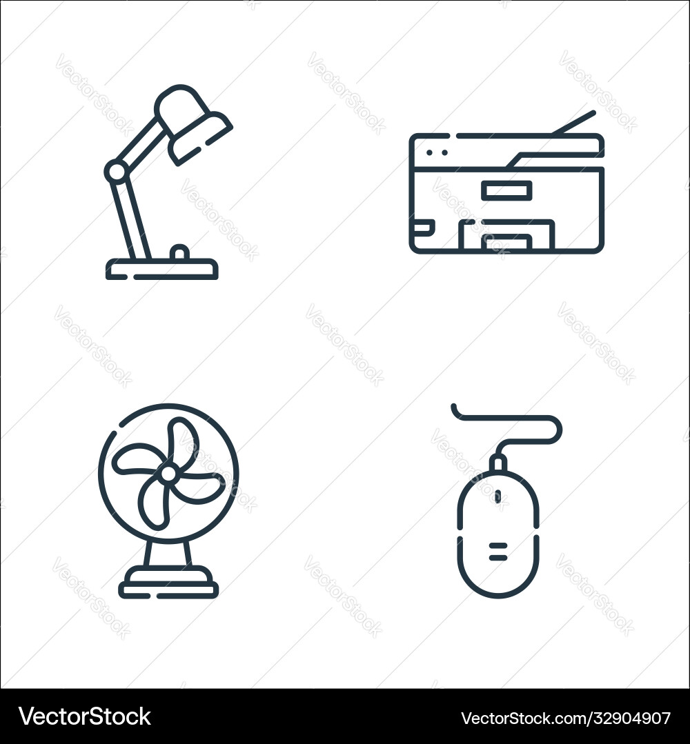 Electronics line icons linear set quality Vector Image