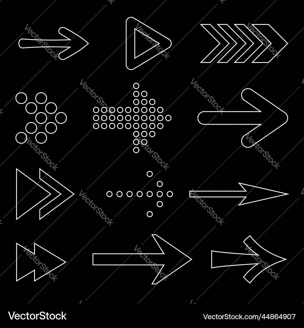 Flat Arrow Icon Set Vector Image