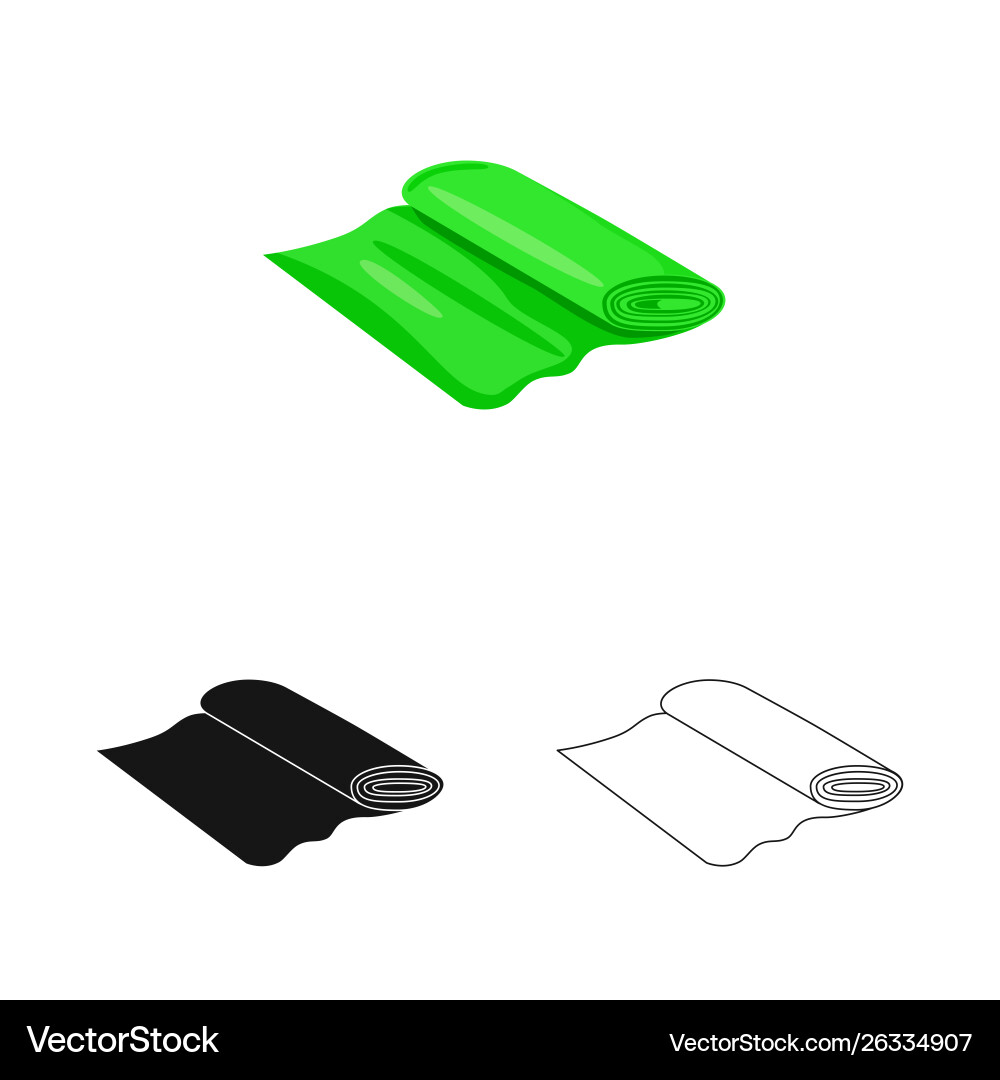 Isolated object fabric and roll logo set vector image