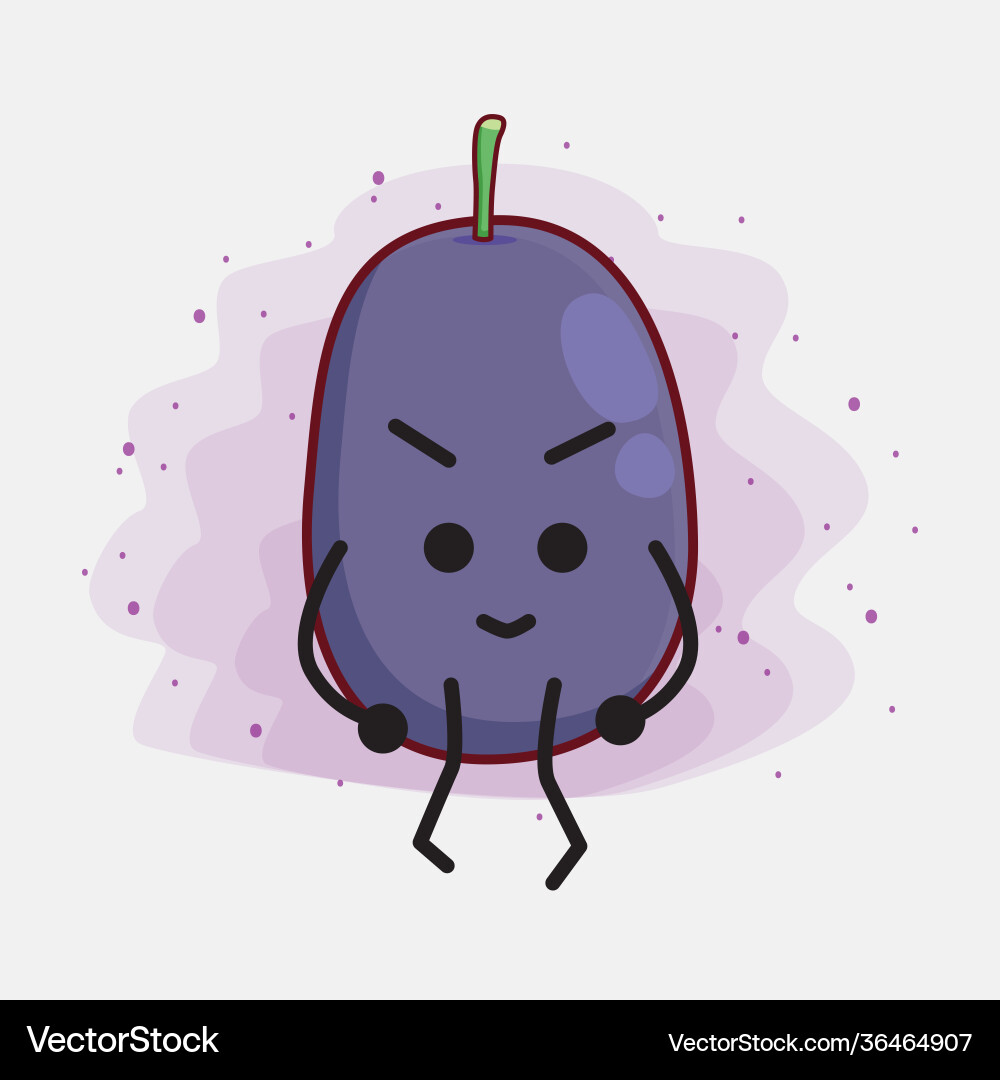 Java plum fruit cute character with simple face Vector Image
