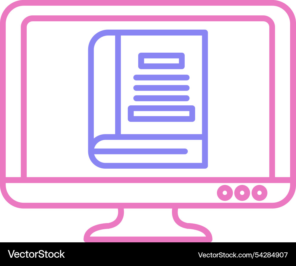 Learn line two colour icon Vector Image