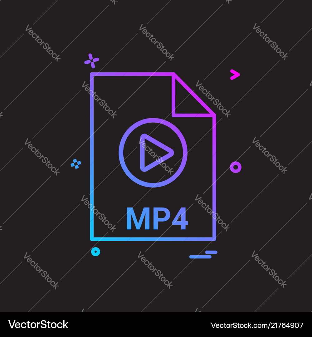Mp4 file extension format icon design Mp4 file extension format icon design vector image
