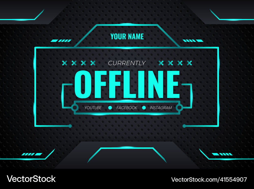 Offline streaming futuristic gaming background Vector Image