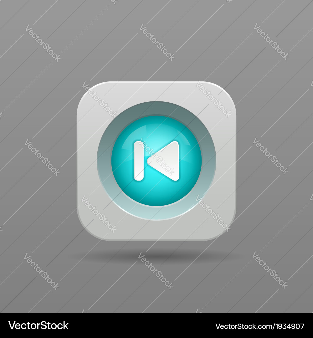 Previous Button Icon vector image