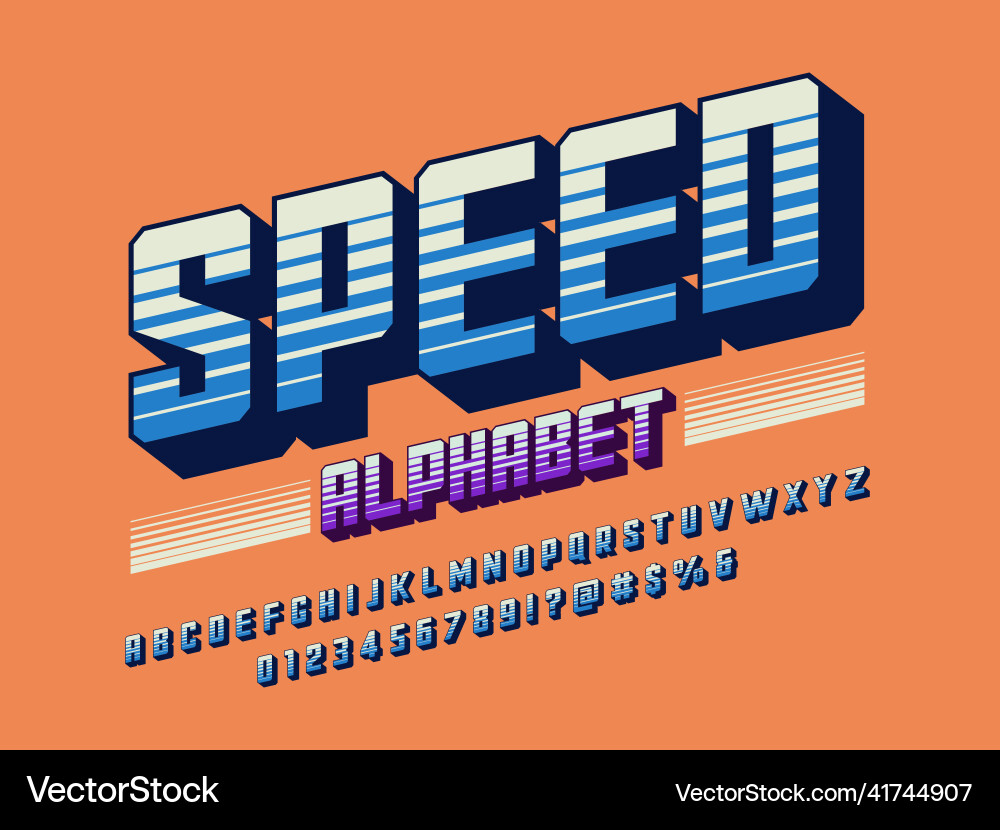 Retro font vector image