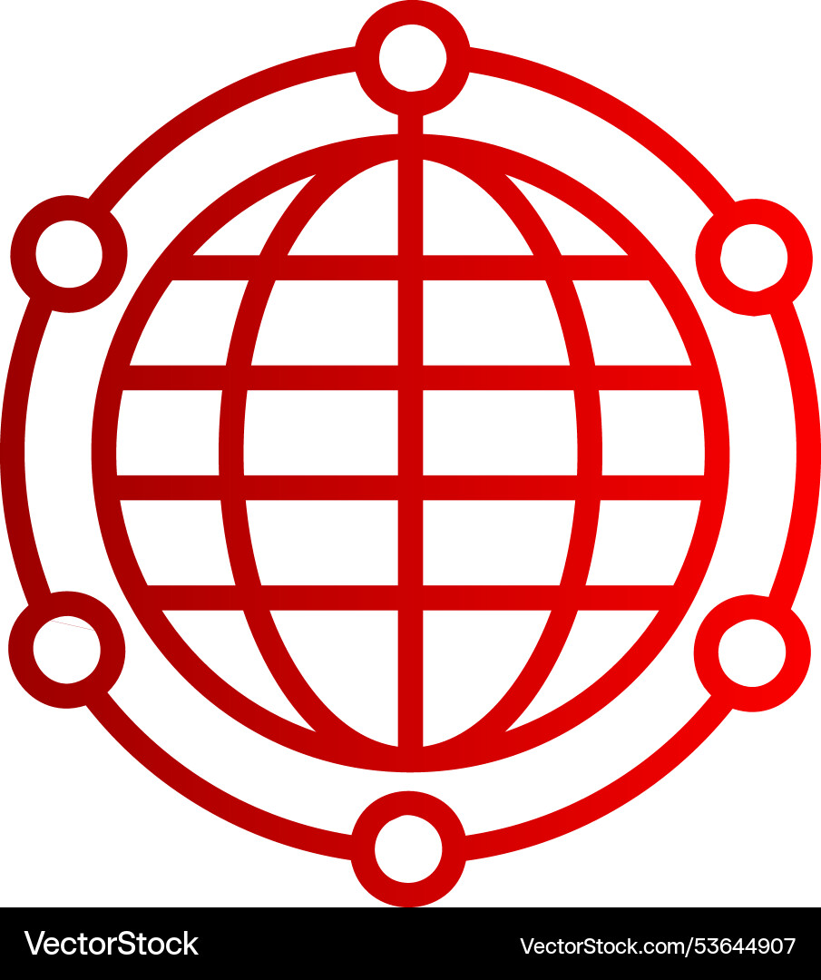 Service global network line gradient icon vector image