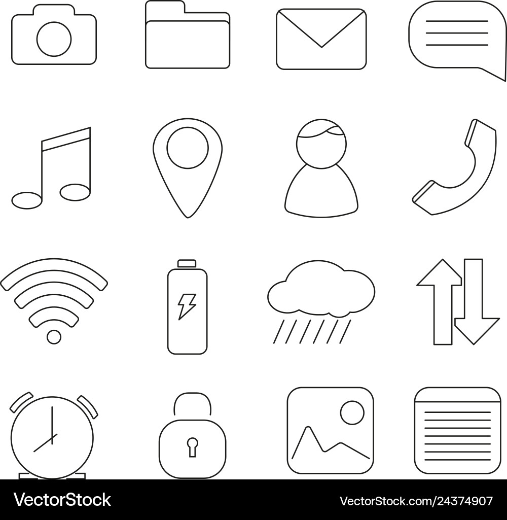 Set of icons in line style communication message Set of icons in line style communication message vector image