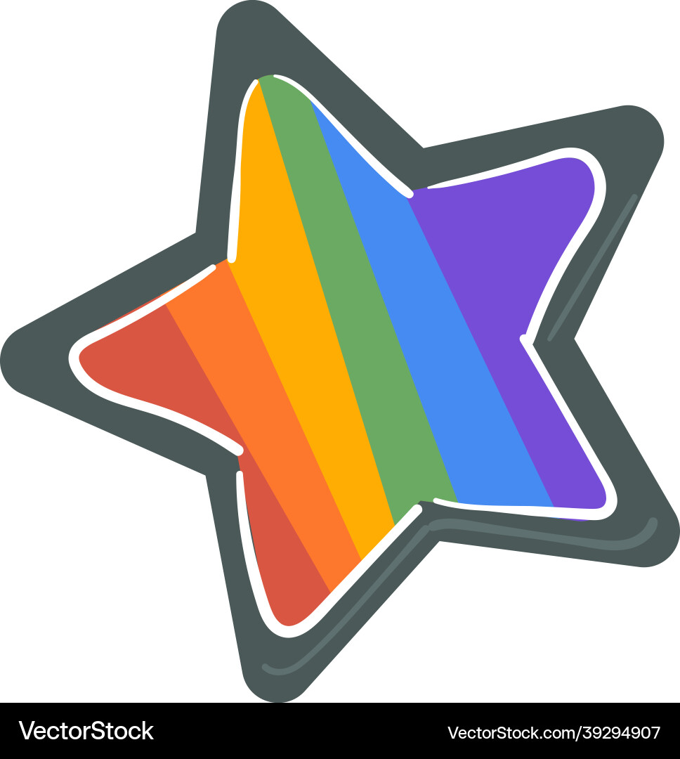 Star sign with rainbow colored symbol lgbt Star sign with rainbow colored symbol lgbt vector image