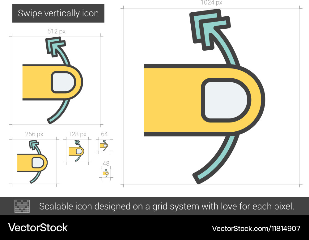 Swipe vertically line icon Vector Image